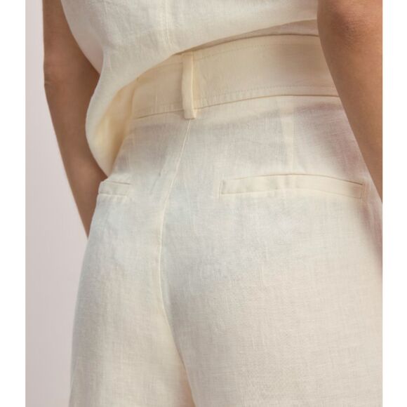 Everlane The Linen Way High Drape Pants Women’s Size 0 Bone Lightweight Casual - Picture 4 of 7